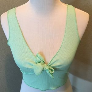 Never worn small mint green tank with cute bow